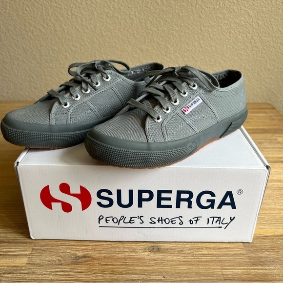 Superga 2750 Cotu Classic Sneakers Grey Size US Women 6.5 US Men 5 Lace Up Shoe - Picture 2 of 12